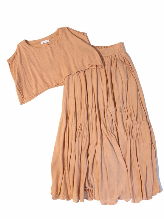 MARBLE Dresses & Skirts - MARBLE Tan Two-Piece Skirt Set